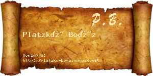 Platzkó Boáz névjegykártya